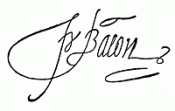 Bacon also had no trouble writing his name.